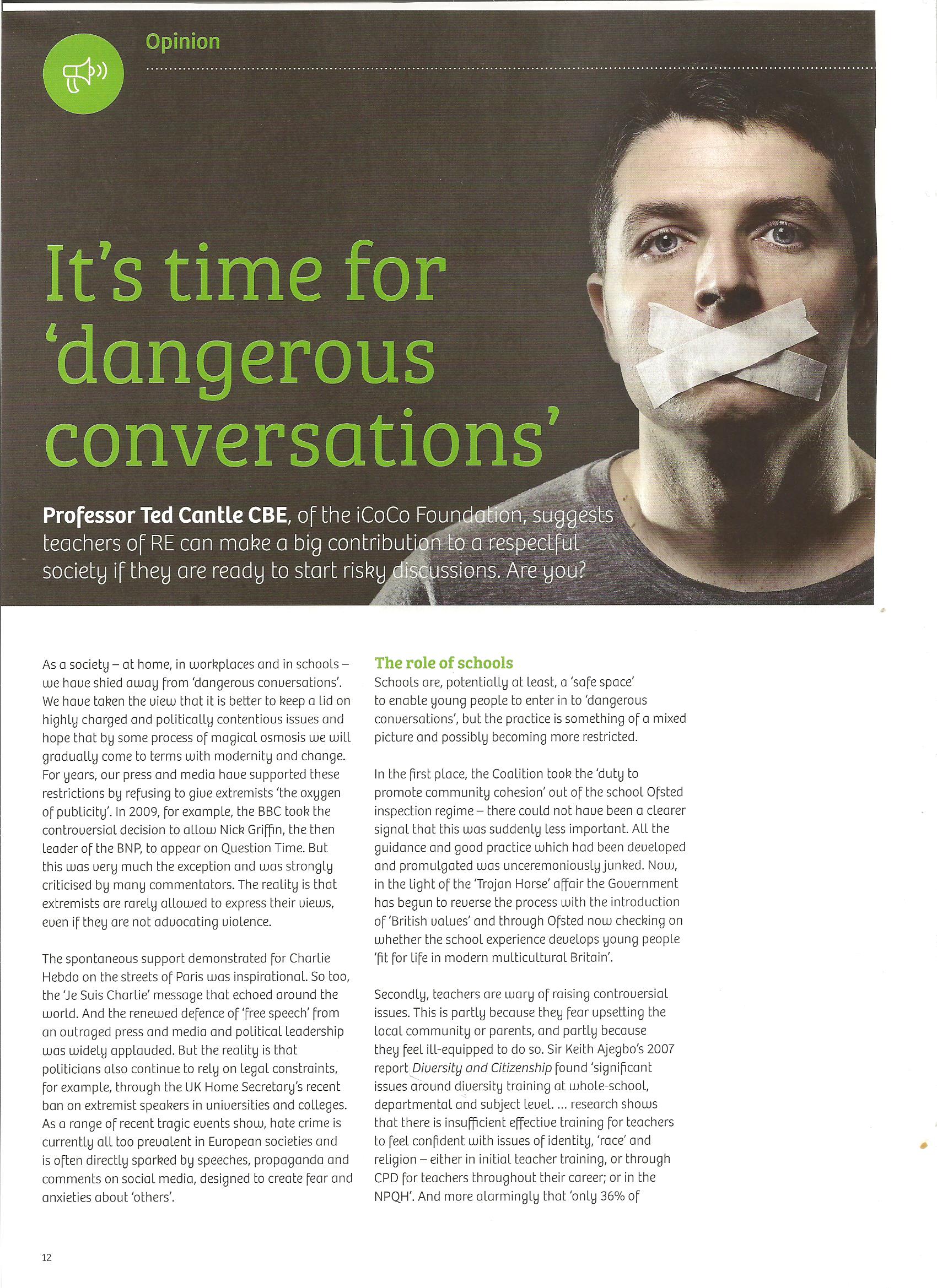 It's Time for Dangerous Conversations REtoday 2015 Vol 33.1 p1 001